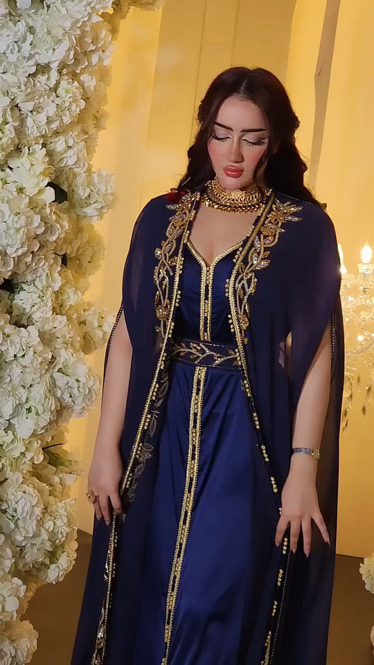 Moroccan Embroidered luxurious Caftan Dubai Gown