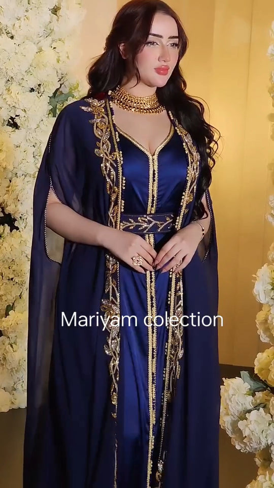 Moroccan Embroidered luxurious Caftan Dubai Gown