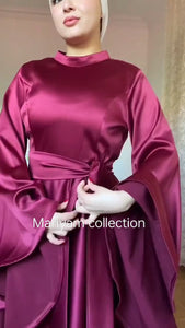 Satin embellished Abaya with hijab Fancy Abaya set