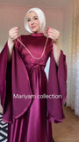 Satin embellished Abaya with hijab Fancy Abaya set