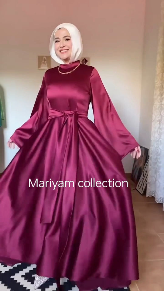 Satin embellished Abaya with hijab Fancy Abaya set