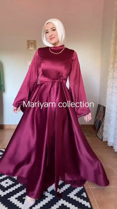 Satin embellished Abaya with hijab Fancy Abaya set