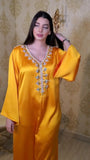 Designer satin kaftan with luxury embroidery work