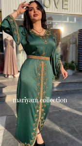 Designer satin kaftan with luxury embroidery work