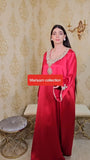 Designer satin kaftan with luxury embroidery work