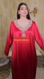 Designer satin kaftan with luxury embroidery work