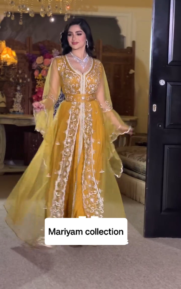 Moroccan Embroidered Caftan Fancy Party Dress