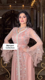 Elegant Kaftan with silver Embroidery–Moroccan Traditional Dress for Special Occasions