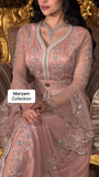 Elegant Kaftan with silver Embroidery–Moroccan Traditional Dress for Special Occasions