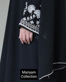 Luxury Muslim Women abay with silver embroidery