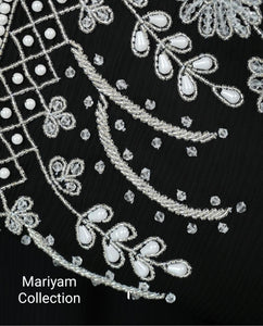 Luxury Muslim Women abay with silver embroidery