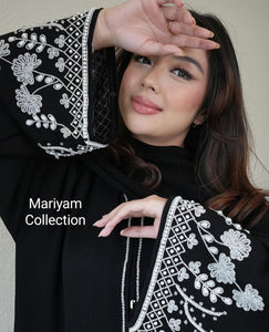 Luxury Muslim Women abay with silver embroidery