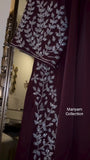 bridal wear abaya nikah abaya with silver embroidery