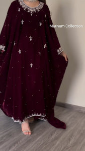 Custom Made bridal gown with silver handwork