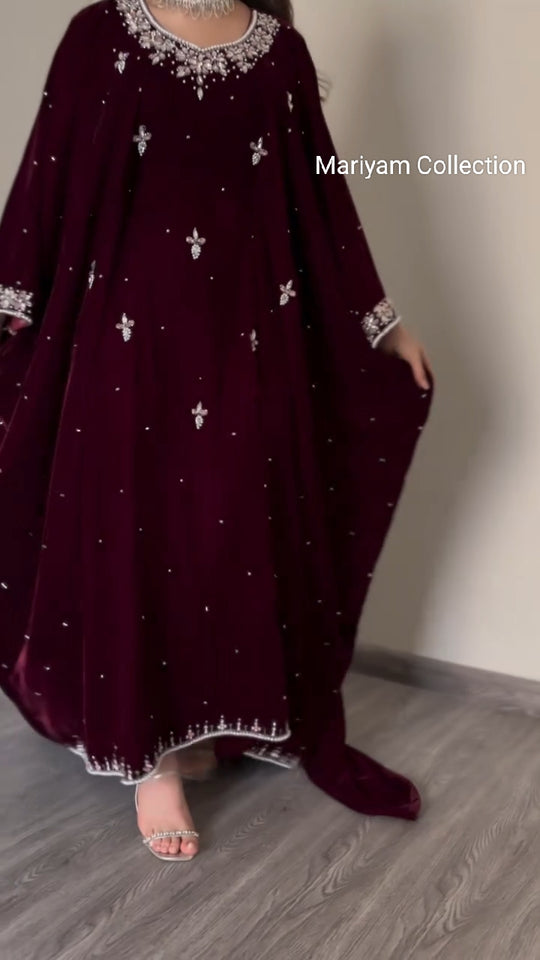 Custom Made bridal gown with silver handwork