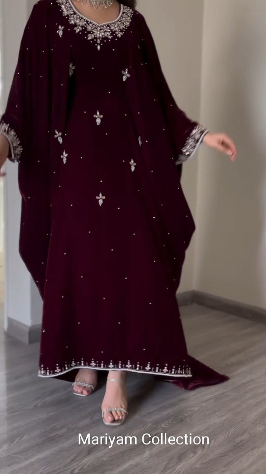 Custom Made bridal gown with silver handwork