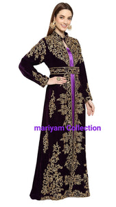 Bridal Wedding Kaftan Luxurious Women's Attire for Weddings in purple