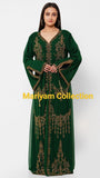 Takchita Caftan Green Velvet Party Gown Evening Kaftan