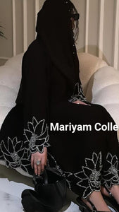 Silver Hand Embroidery Abaya Wedding Abaya