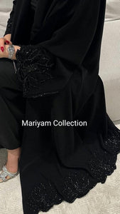 Silver Hand Embroidery Abaya Wedding Abaya