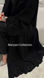Silver Hand Embroidery Abaya Wedding Abaya