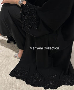 Silver Hand Embroidery Abaya Wedding Abaya