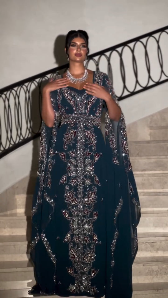Moroccan Luxury Beaded Caftan, Wedding Dress