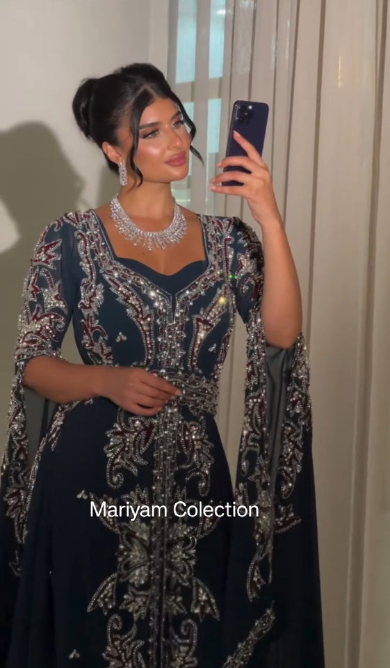 Moroccan Luxury Beaded Caftan, Wedding Dress