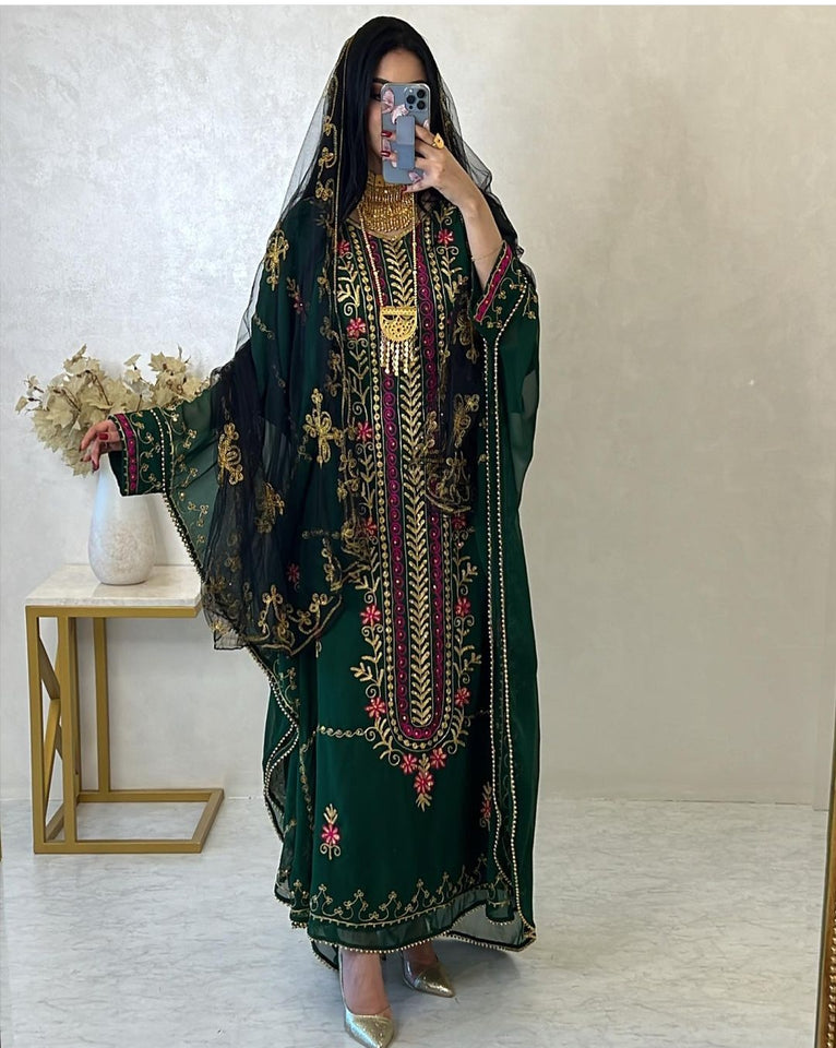 Dubai Golden Aari work Farasha , beach wear
