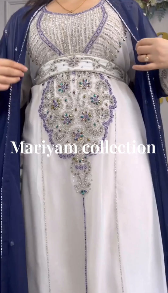 Dubai Moroccan kaftan Hand Beaded Floor Length kaftan