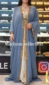 Dubai Moroccan kaftan Hand Beaded Floor Length kaftan