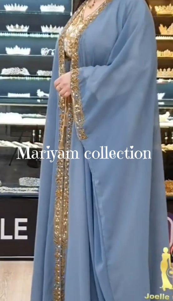 Dubai Moroccan kaftan Hand Beaded Floor Length kaftan