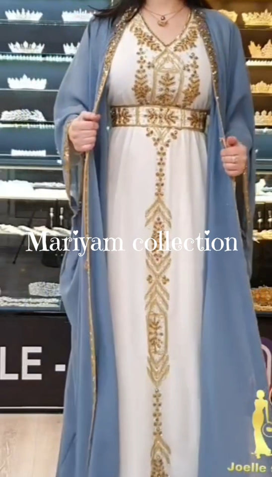 Dubai Moroccan kaftan Hand Beaded Floor Length kaftan
