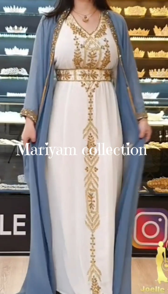 Dubai Moroccan kaftan Hand Beaded Floor Length kaftan