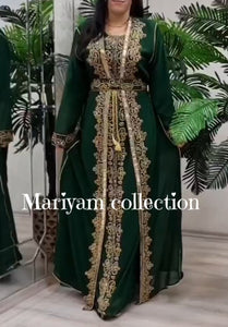 Dubai Moroccan kaftan Hand Beaded Floor Length kaftan