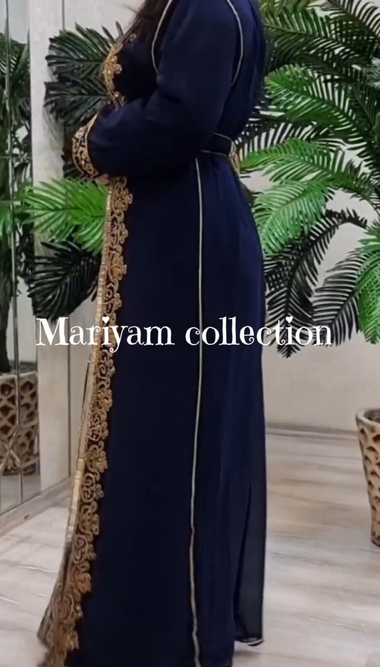 Dubai Moroccan kaftan Hand Beaded Floor Length kaftan