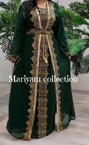 Dubai Moroccan kaftan Hand Beaded Floor Length kaftan