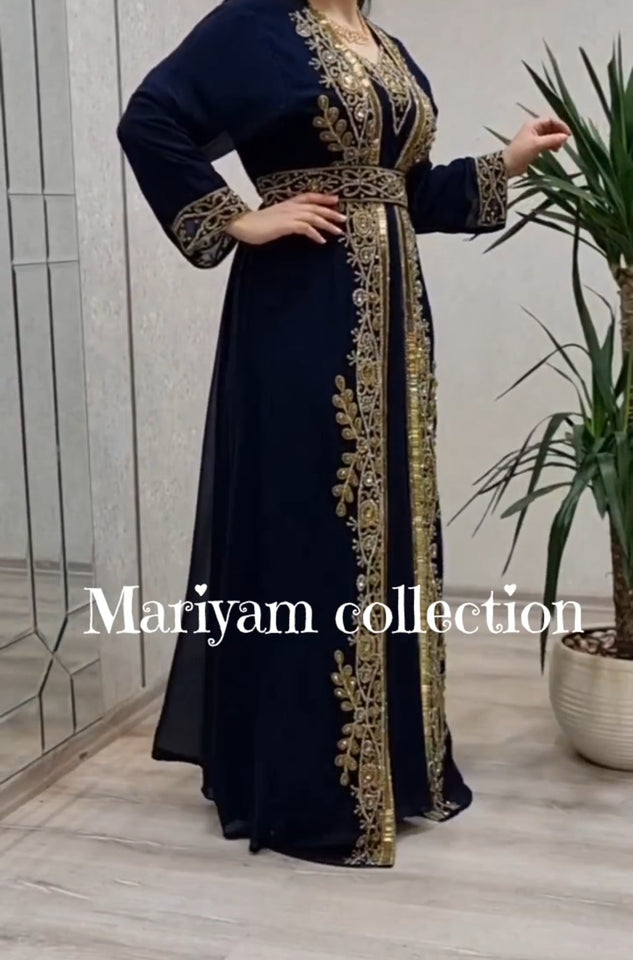 Dubai Moroccan kaftan Hand Beaded Floor Length kaftan