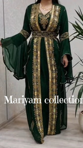 Luxury African Kaftan with Beaded Embroidery Boubou Dress