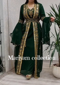 Luxury African Kaftan with Beaded Embroidery Boubou Dress