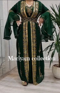 Luxury African Kaftan with Beaded Embroidery Boubou Dress