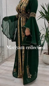 Luxury African Kaftan with Beaded Embroidery Boubou Dress