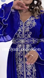 moroccan Designer Kaftan with silver hand embroidery