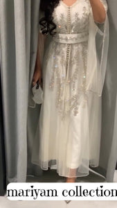 Handmade Wedding Gown with sliver embroidery