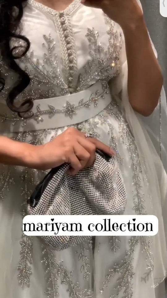 Handmade Wedding Gown with sliver embroidery