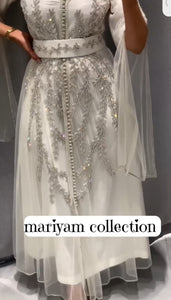 Handmade Wedding Gown with sliver embroidery
