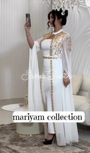Handmade Wedding Gown Designer Kaftan with silver embroidery
