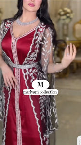 Designer satin kaftan with luxury embroidery work