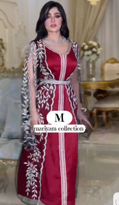 Designer satin kaftan with luxury embroidery work
