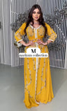 Embroidered luxurious Caftan with silver hand embroidery